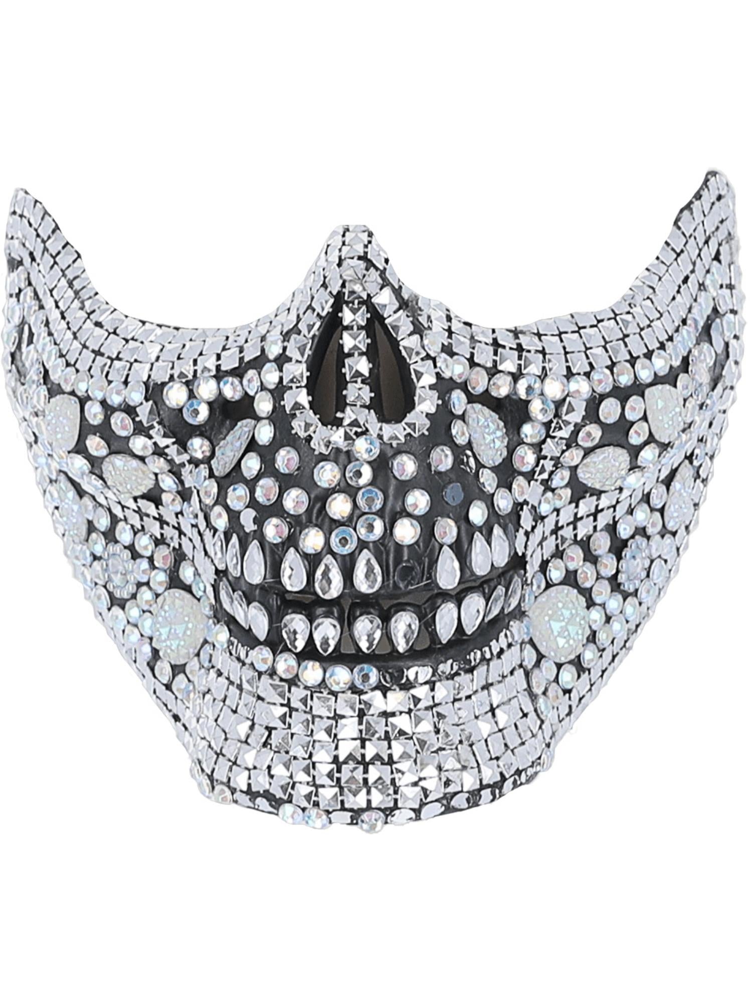 Deluxe Crystal Skull Half Face Mask 1