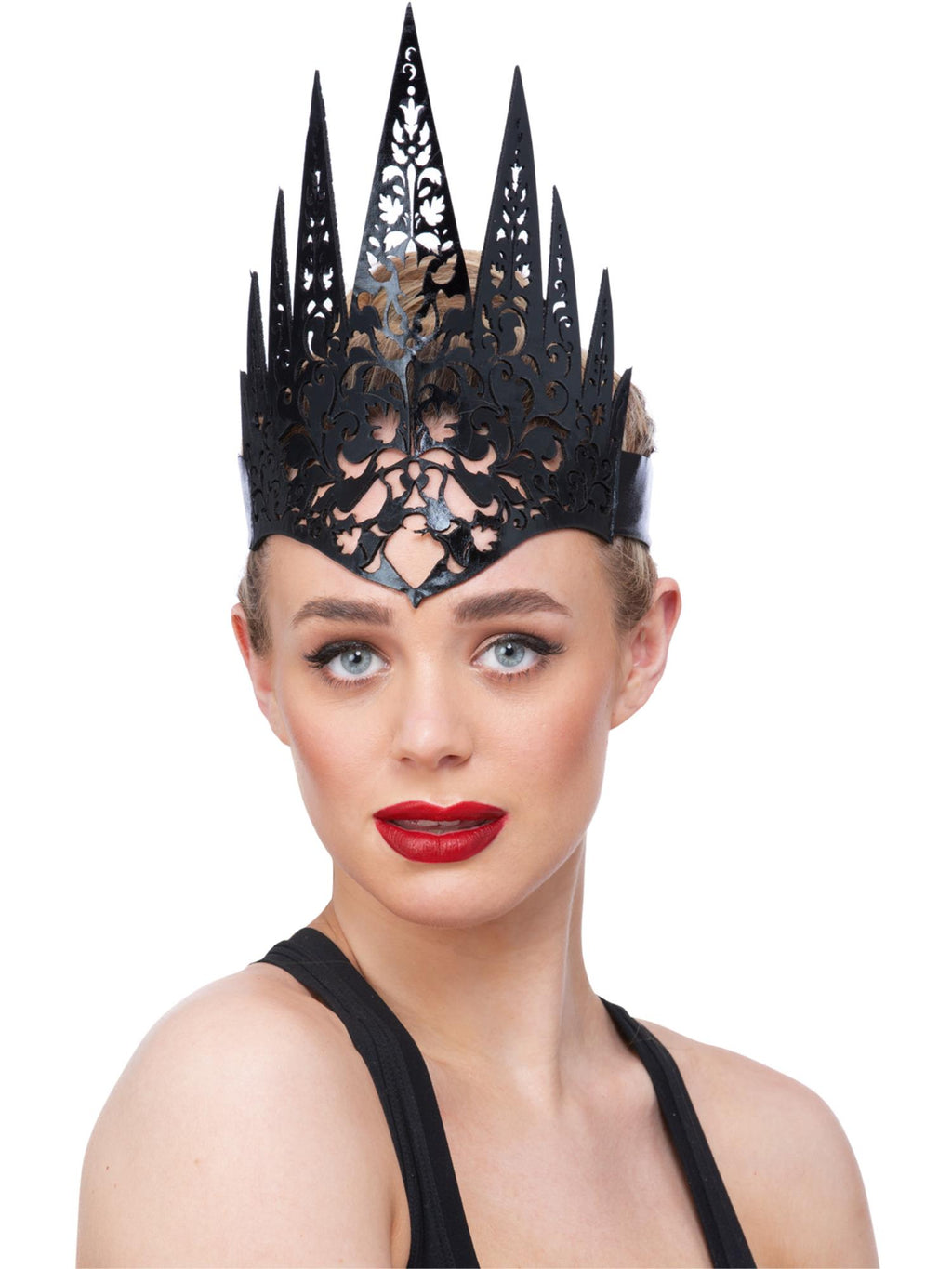 Black Filigree Queen Crown Headband 1