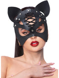 Fever Black Mock Leather Cat Mask 1