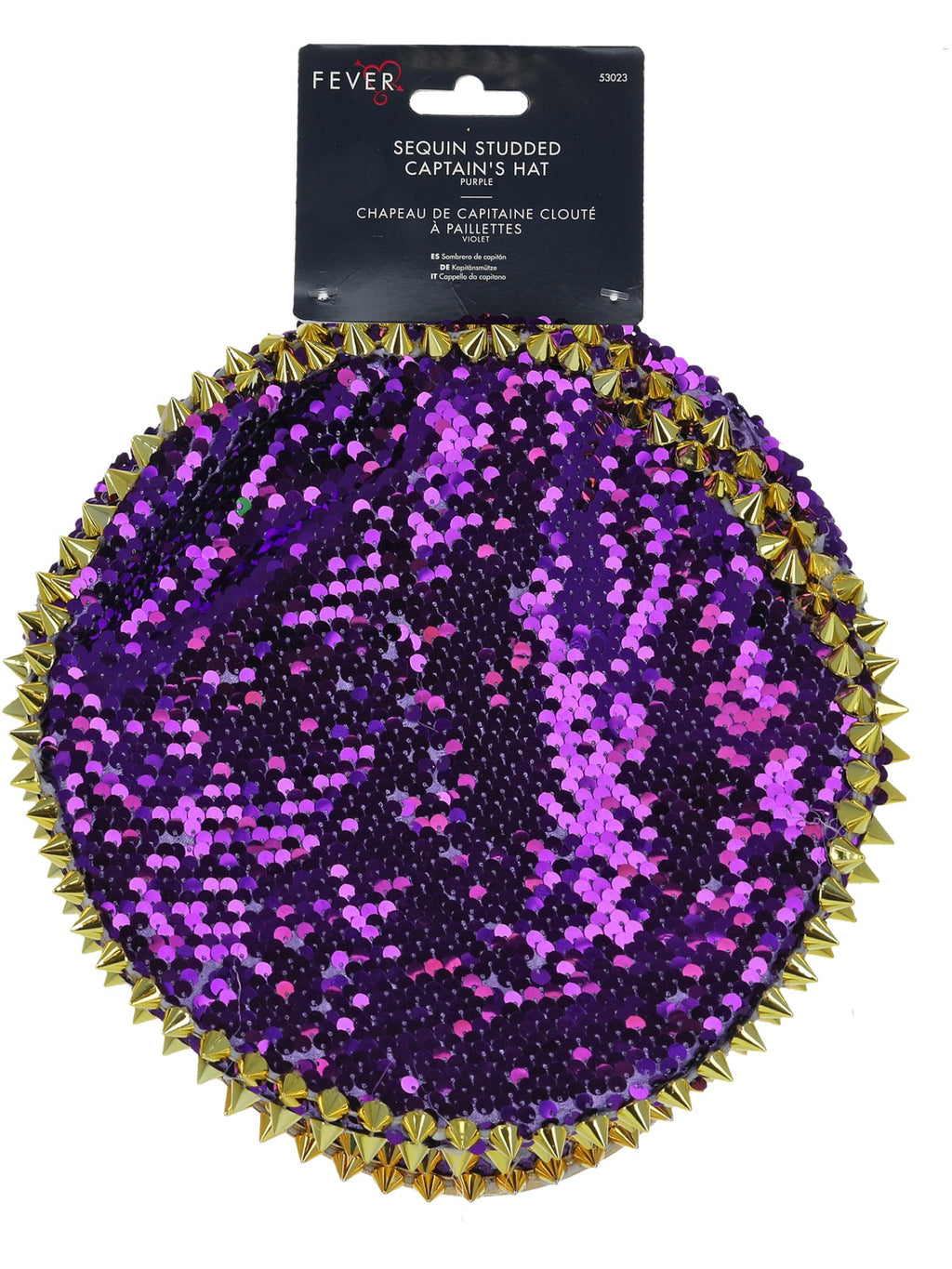 Fever Deluxe Sequin Studded Captains Hat, Purple 2