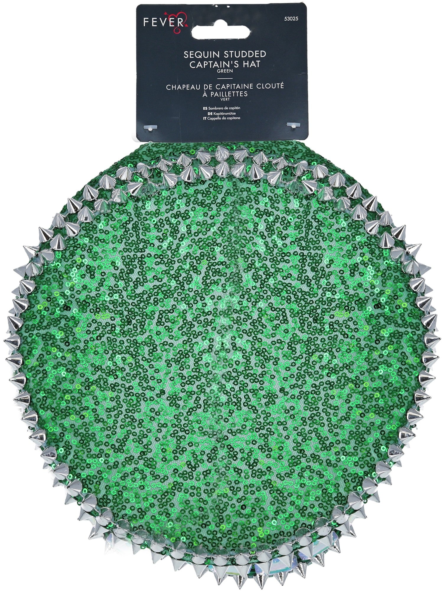Fever Deluxe Sequin Studded Captains Hat, Green 2