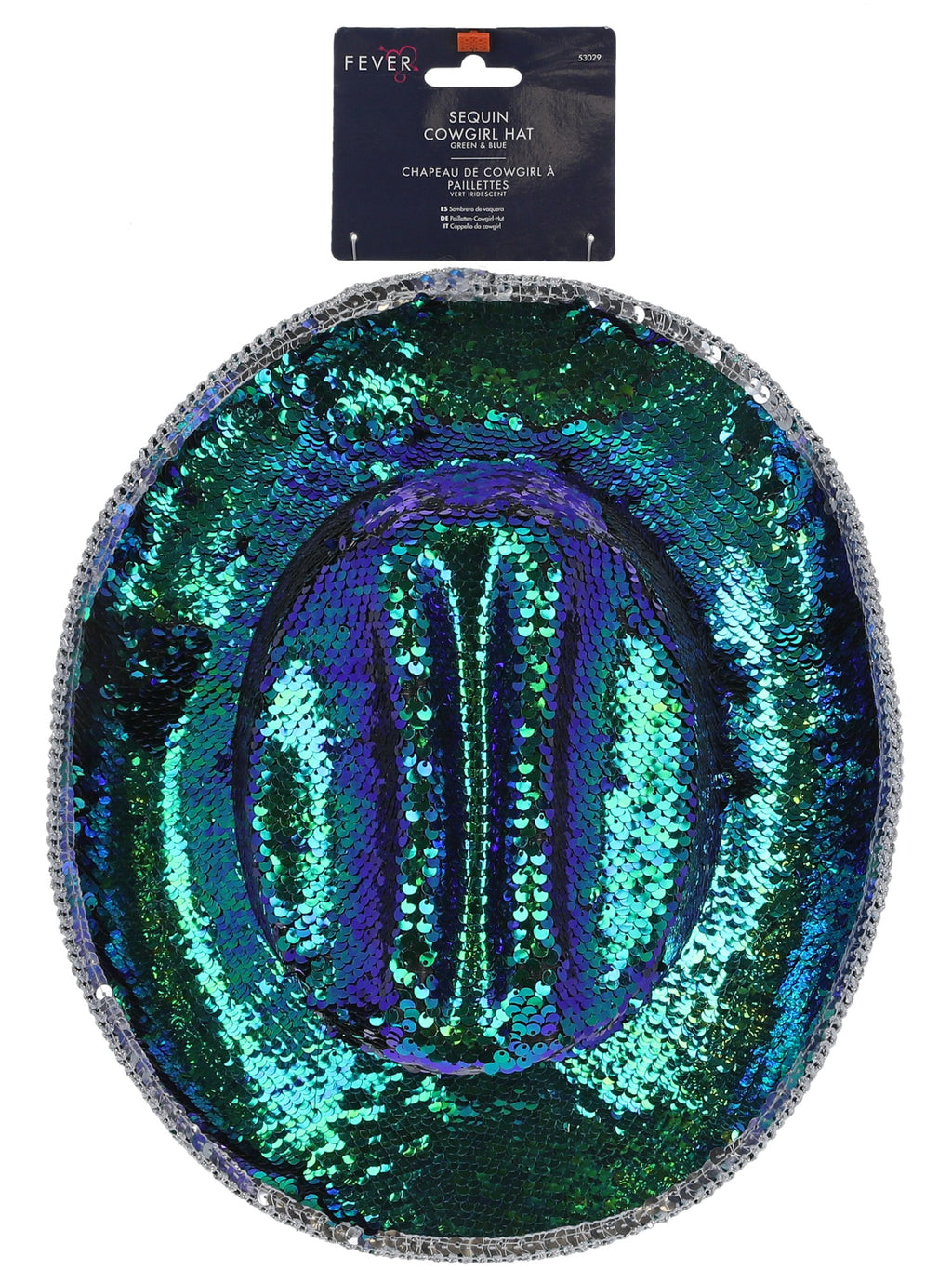 Fever Deluxe Sequin Cowgirl Hat, Iridescent Green 2