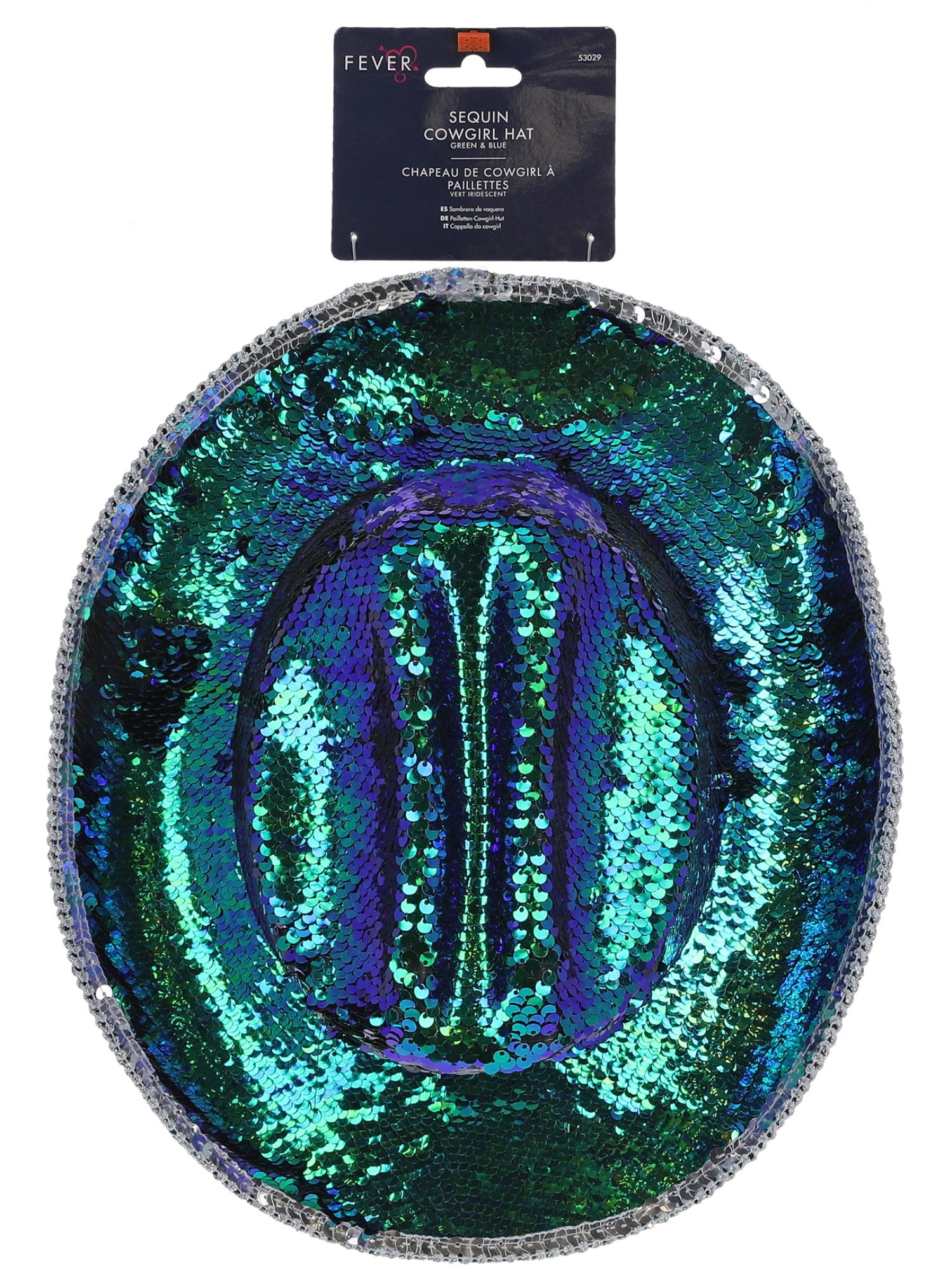 Fever Deluxe Sequin Cowgirl Hat, Iridescent Green 2