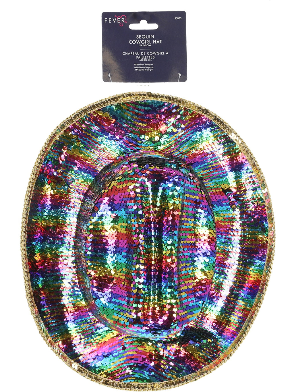 Fever Deluxe Sequin Cowboy Hat, Rainbow 2