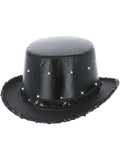 LED Light Up Metallic Top Hat, Black 1