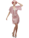 Deluxe 20s Vintage Pink Flapper Costume 1