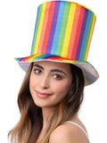 Deluxe Pride Rainbow Stripe Top Hat 1