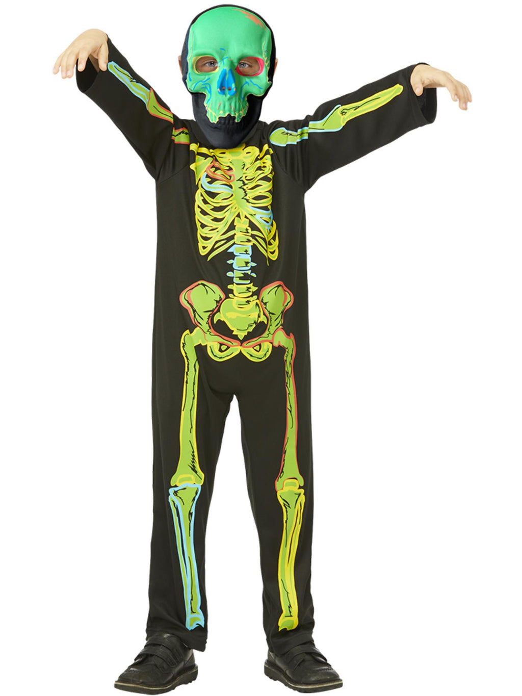 Neon Skeleton Glow in the Dark Costume 1