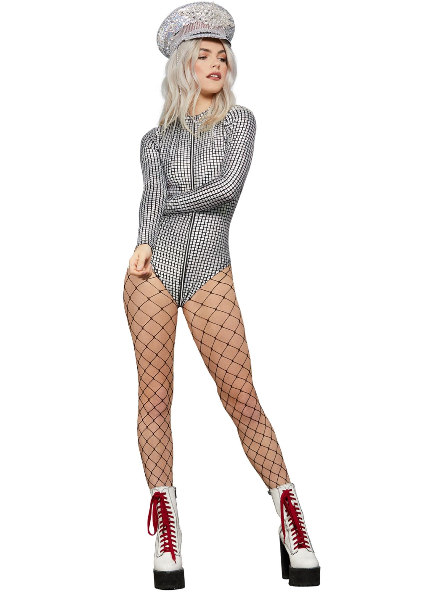 Fever Miss Whiplash Disco Holographic Bodysuit 1