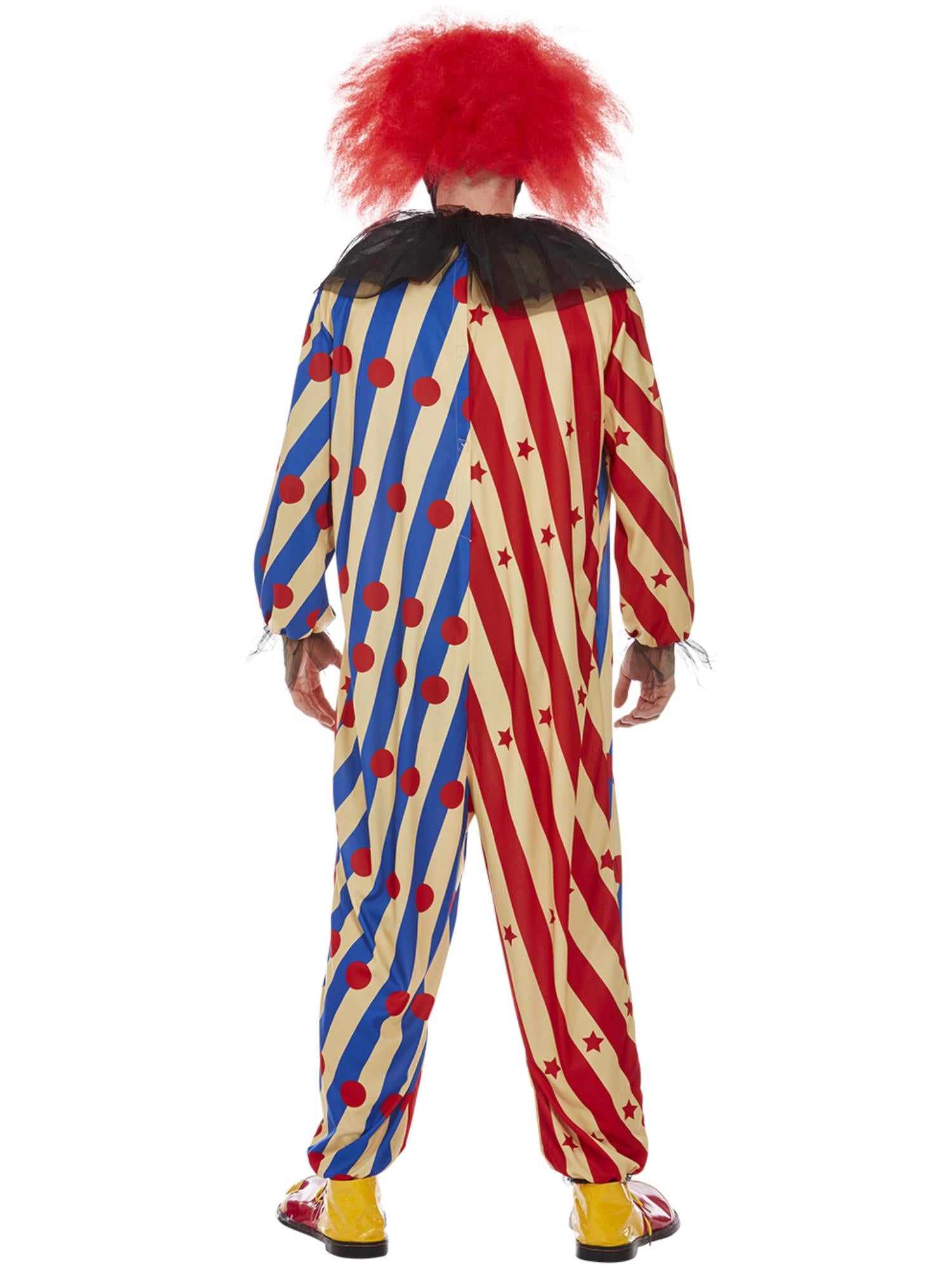 Creepy Clown Costume, Red & Blue 2