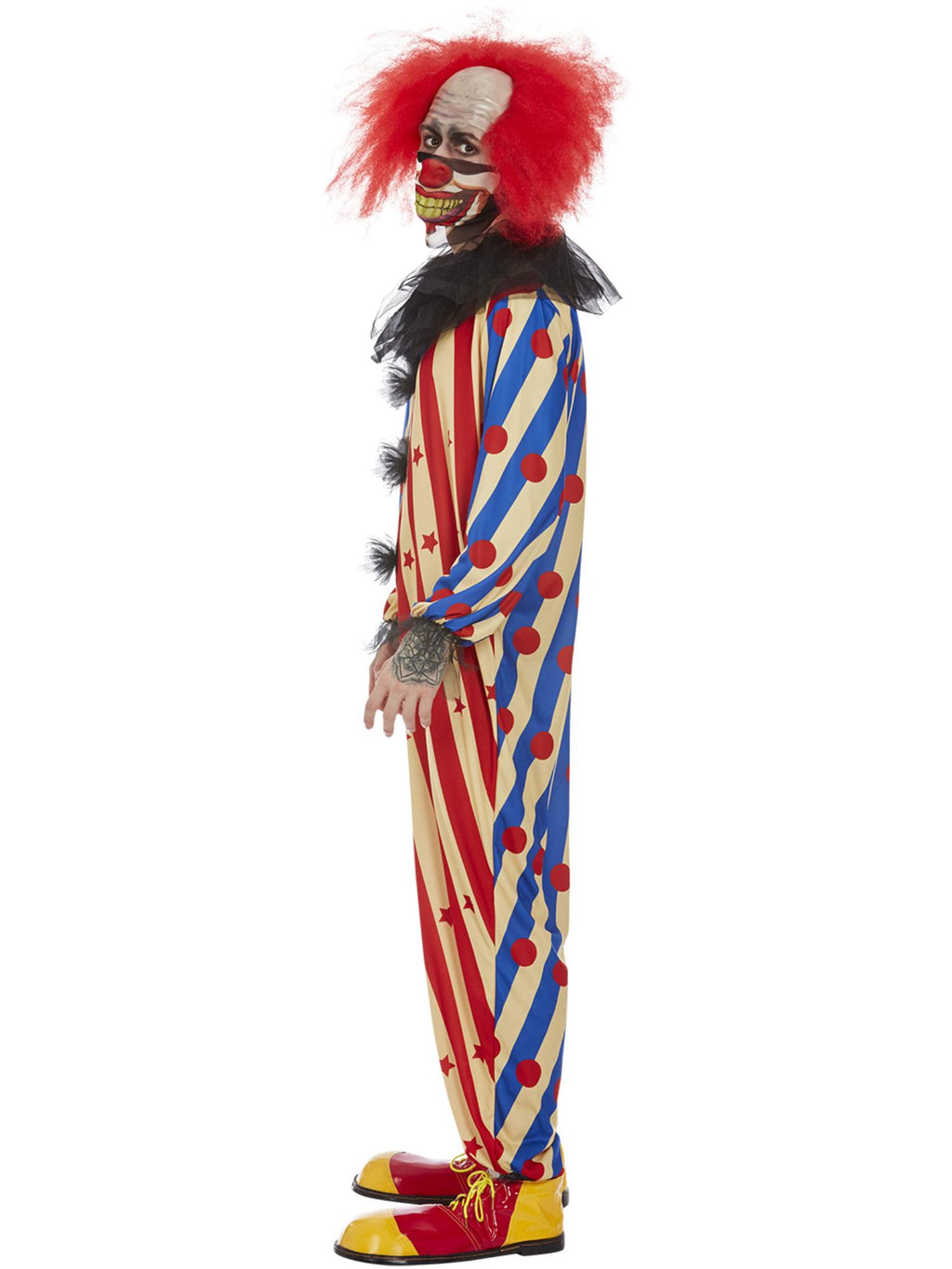 Creepy Clown Costume, Red & Blue 3