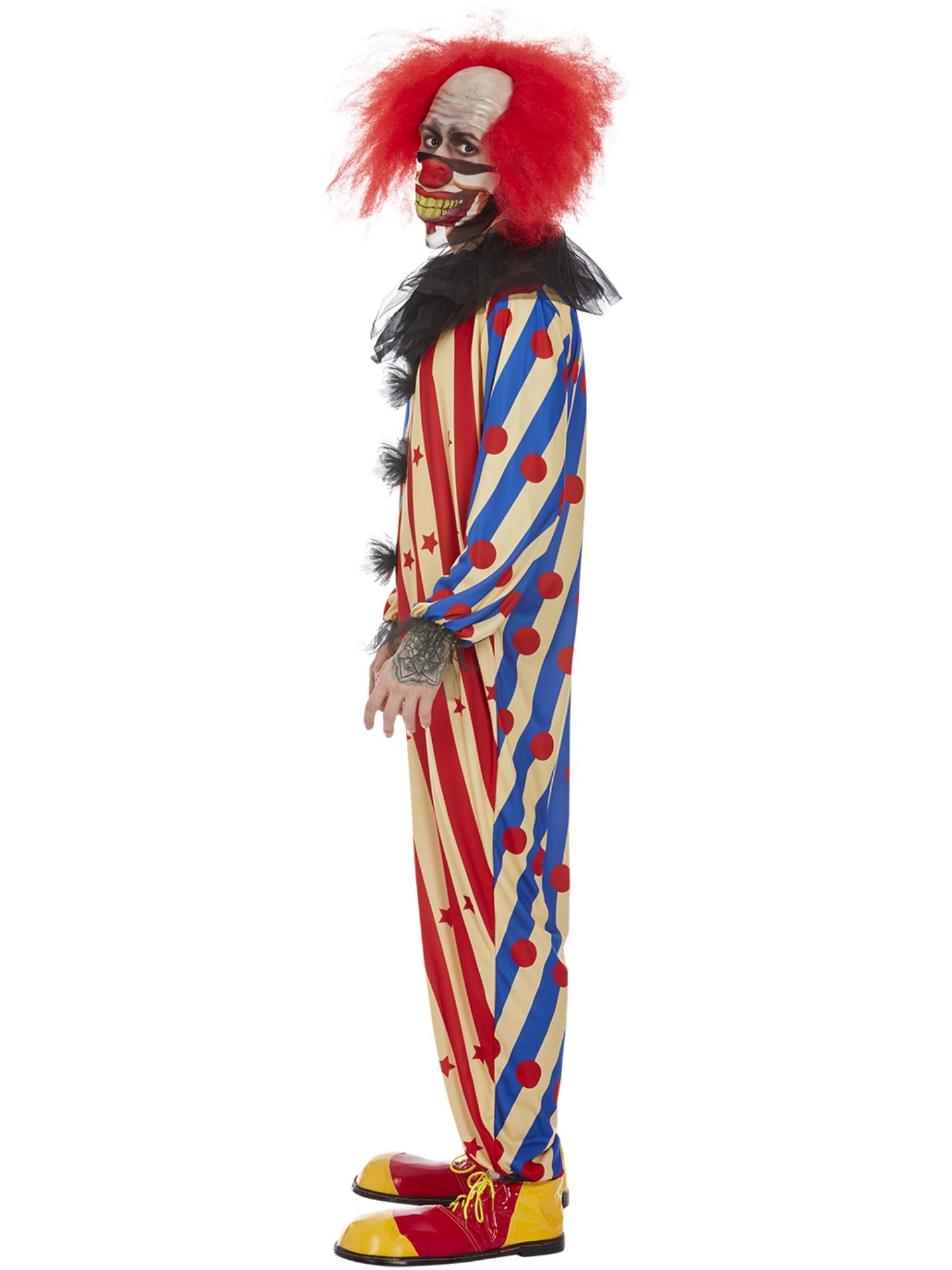 Creepy Clown Costume, Red & Blue 3