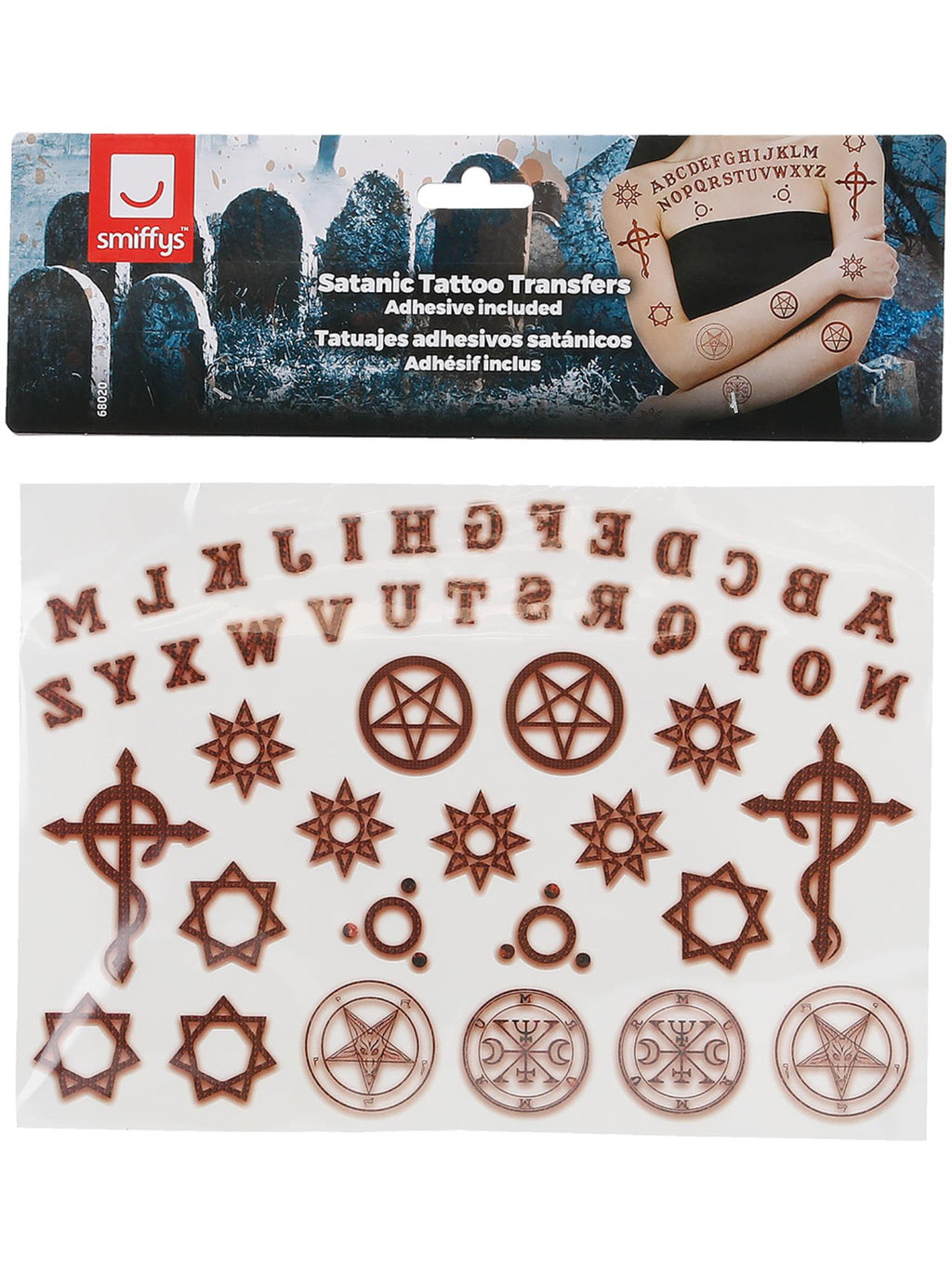 Smiffys Make-Up FX, Satanic Tattoo Transfers 2