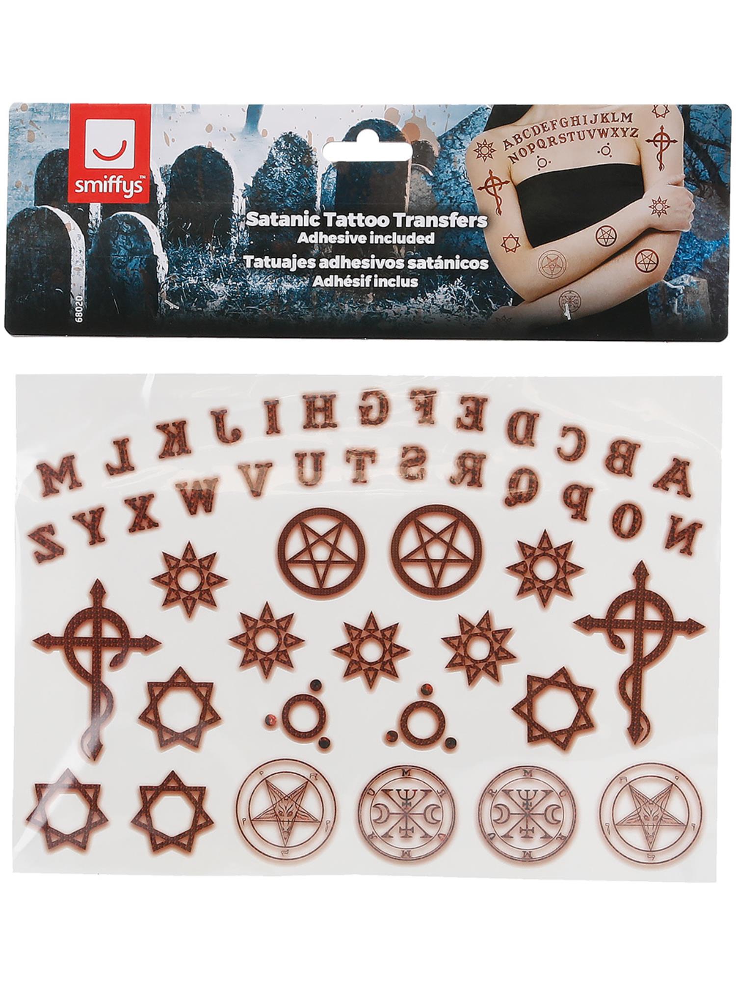 Smiffys Make-Up FX, Satanic Tattoo Transfers 2