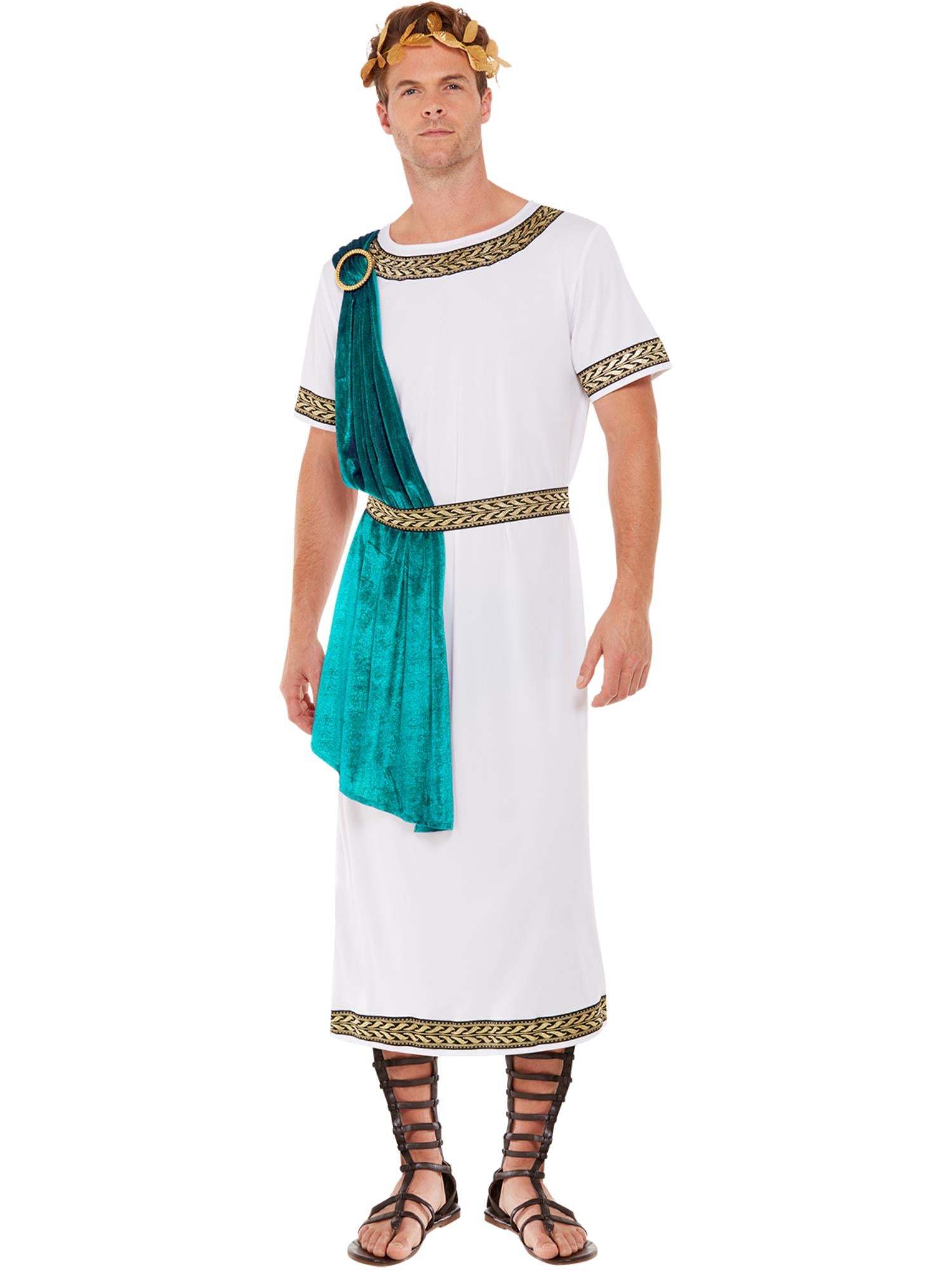 Deluxe Roman Empire Emperor Toga Costume, White 1