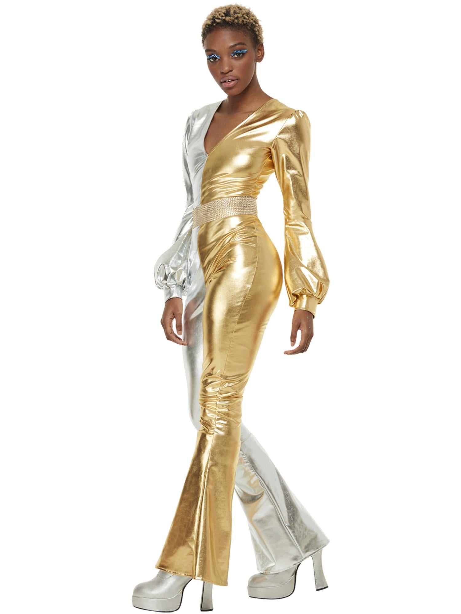 70s Super Chic Costume, Gold & Silver 1
