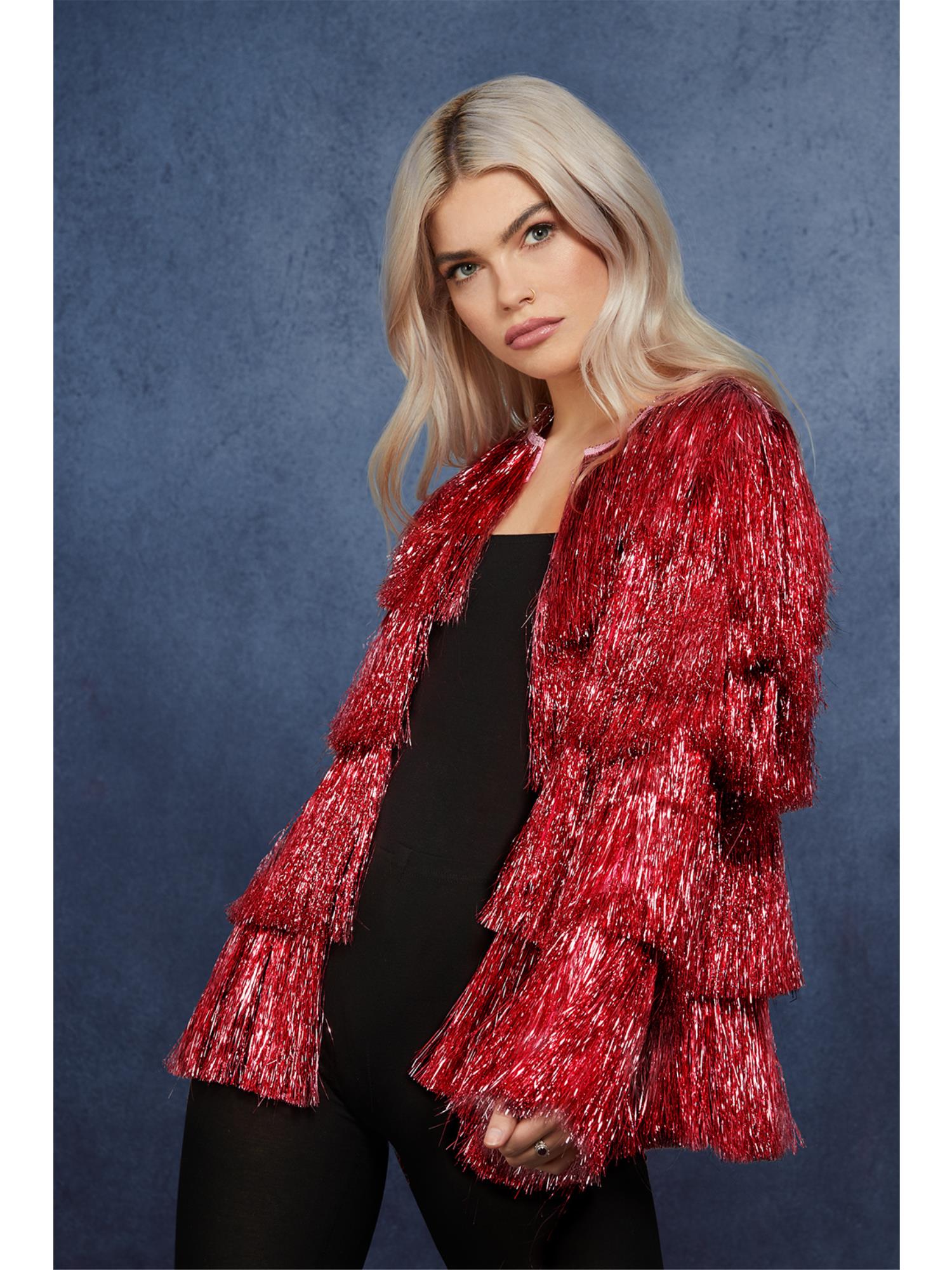 Fever Tinsel Festival Jacket, Red 1