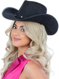 Black Cowboy Hat, Felt, with Cord 1