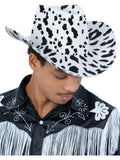 Cow Print Cowboy Hat, with Cord 1