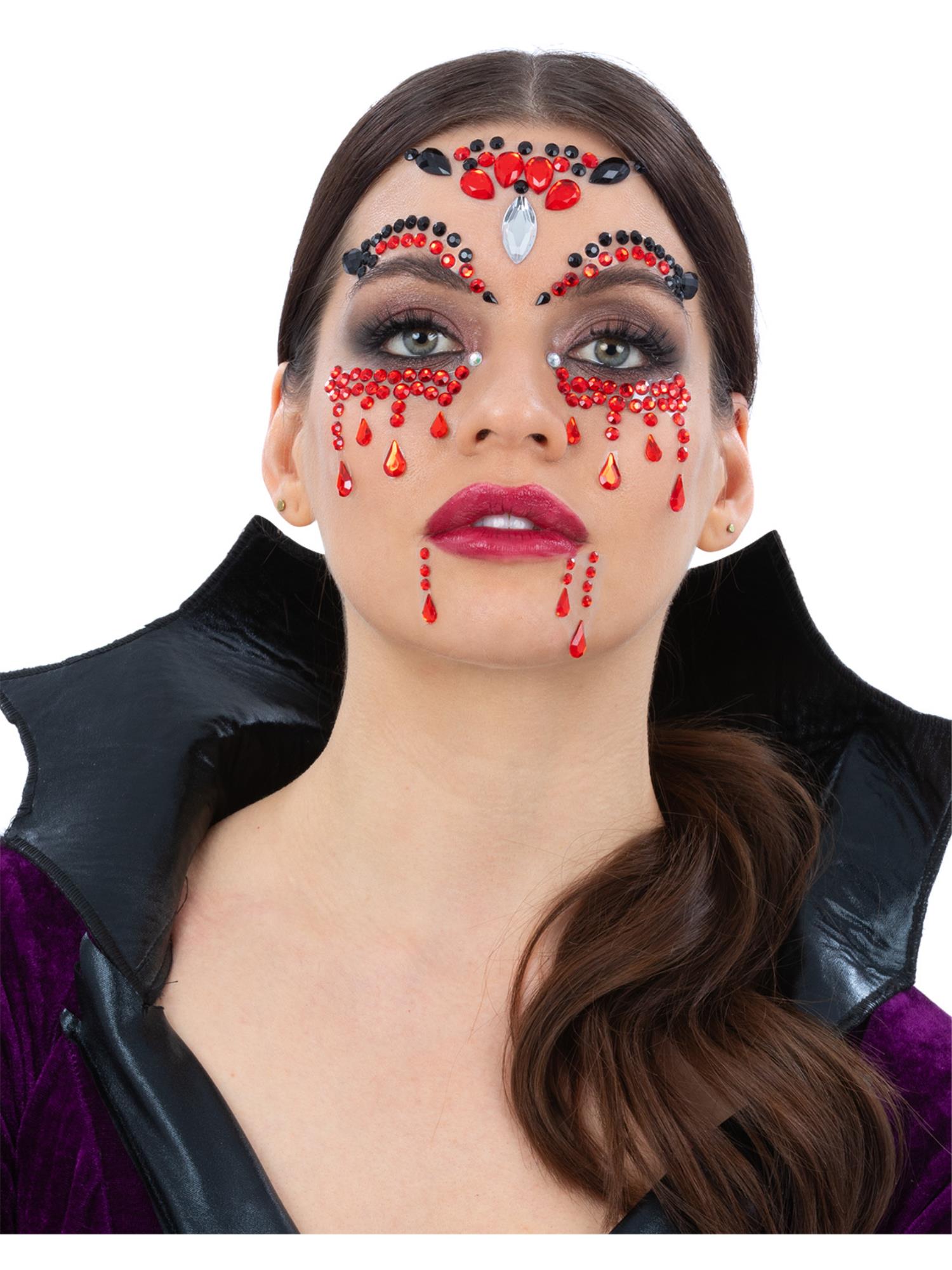 Smiffys Make-Up FX, Vampiress Face Jewels 1