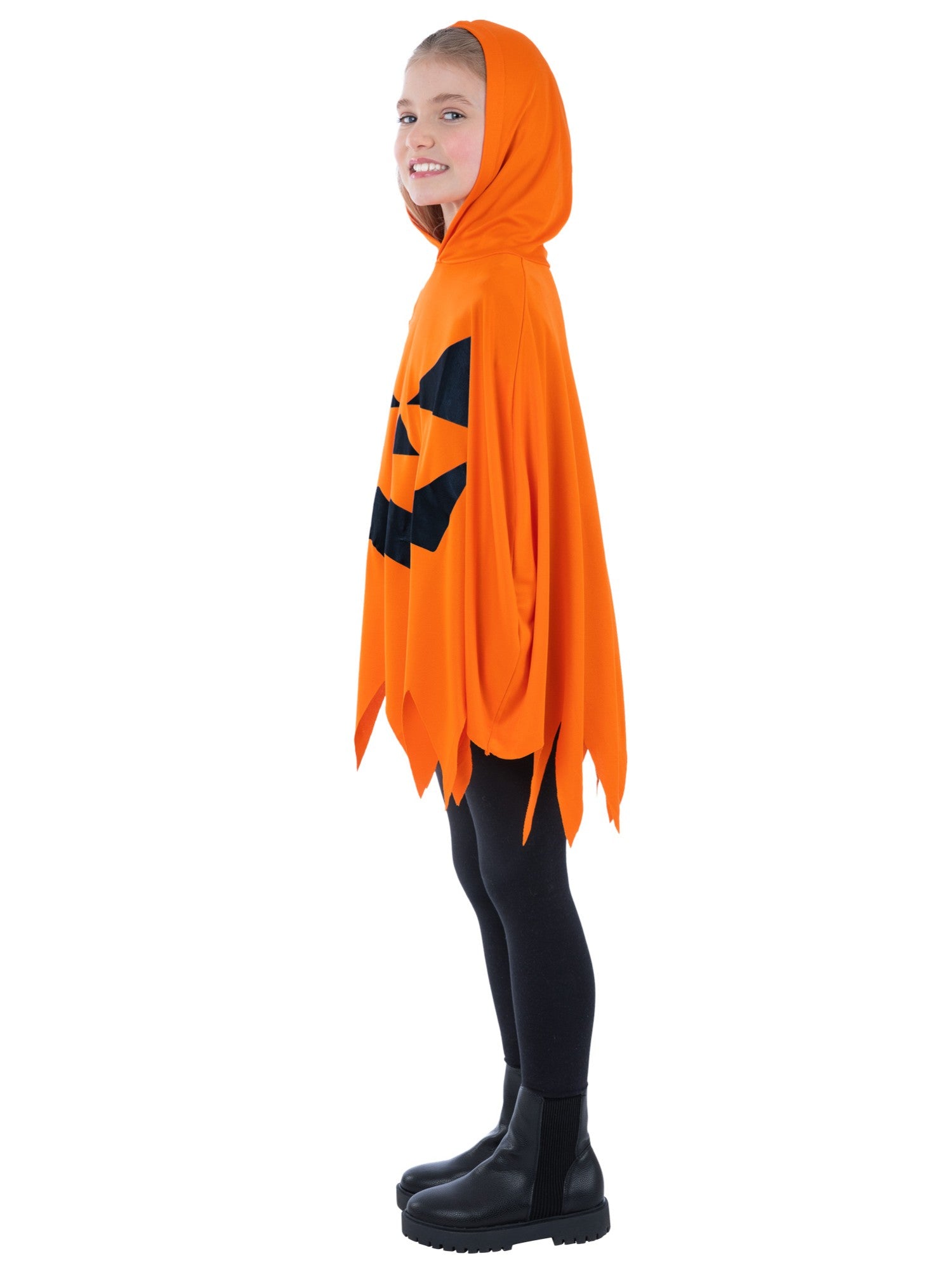 Pumpkin Poncho, Orange, Kids 3