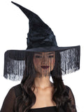 Black Fringe Western Witch Hat 1