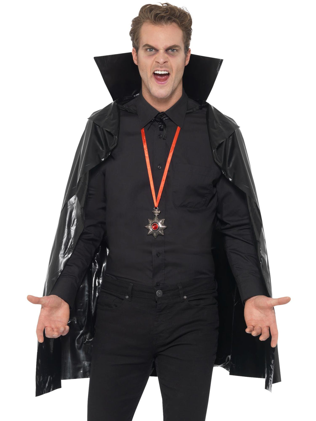PVC Vampire Cape, Black 1