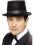 Flocked Topper Hat, Black 1