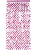 Heart Foil Curtain Backdrop, Pink 1
