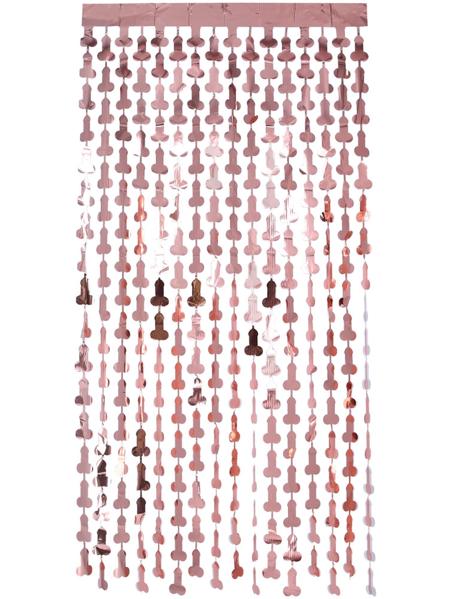 Penis Foil Curtain Backdrop, Rose Gold 1