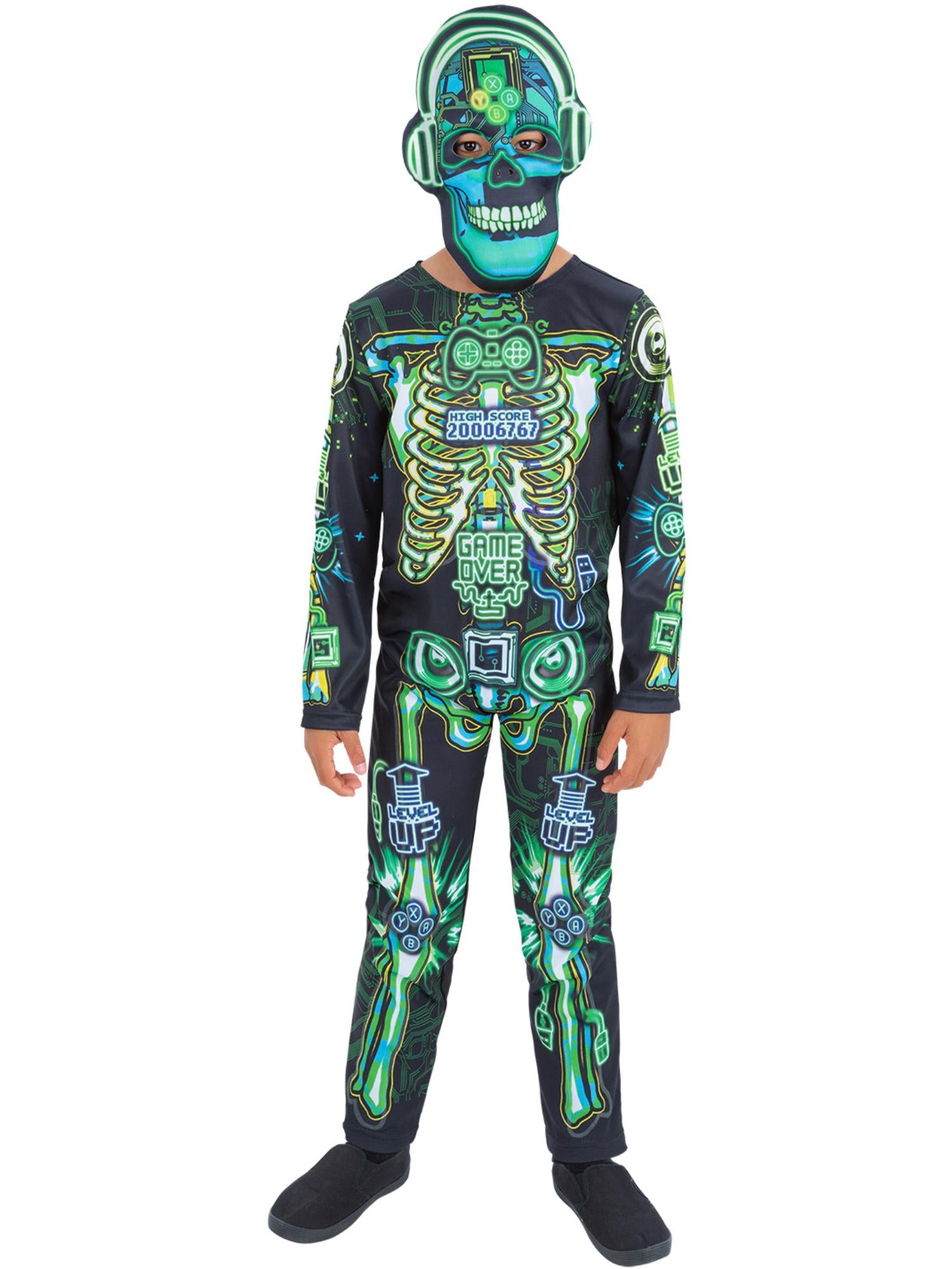 Skeleton Gamer Costume, Glow in the Dark 1