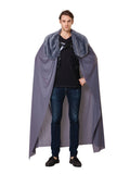 Cape Mens Grey W/Fur Collar 1