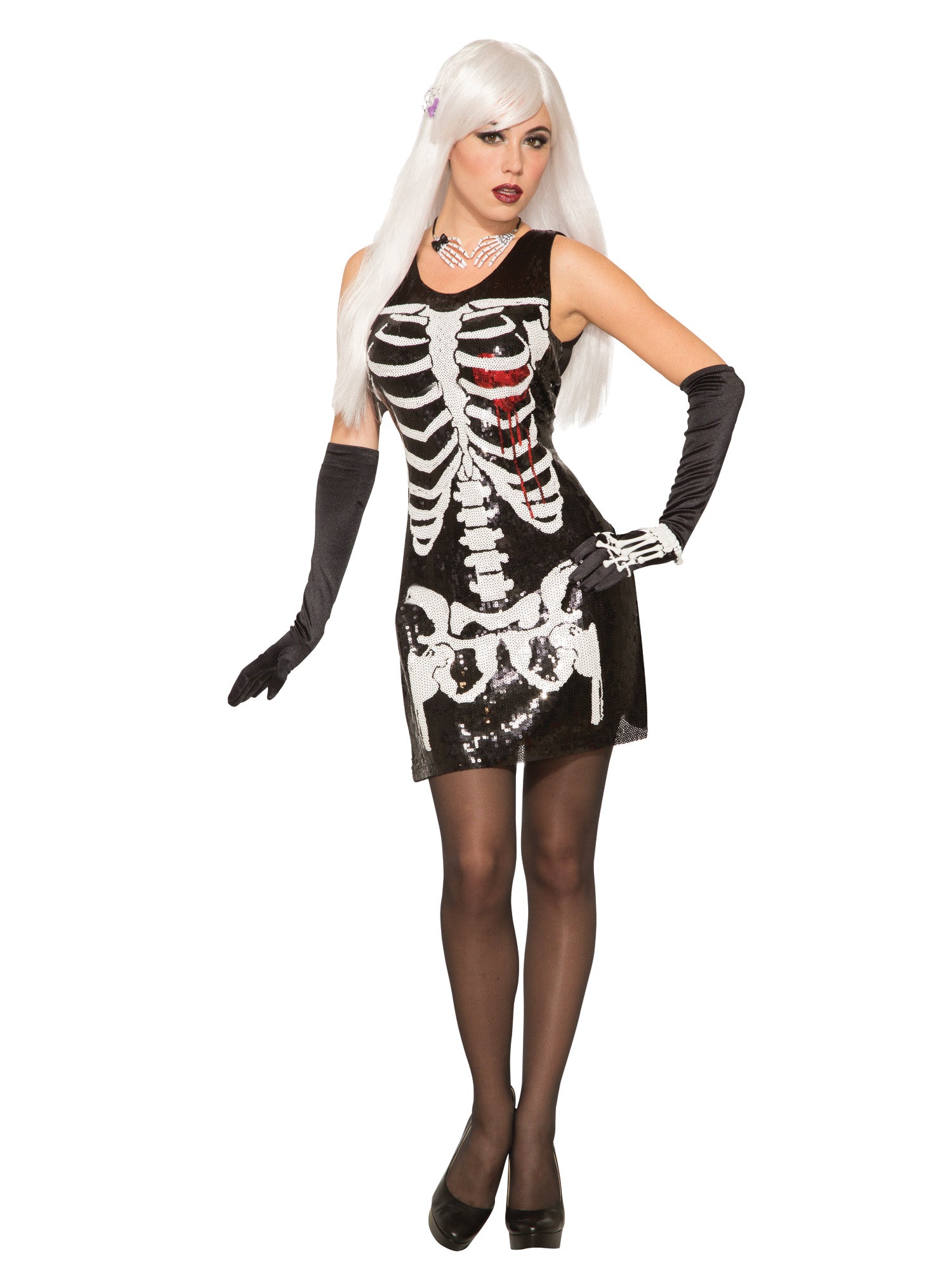 Skeleton Bleeding Heart Sqn Dress M/L 1
