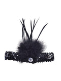 Flapper Headband Blk Sqn + Feather 1