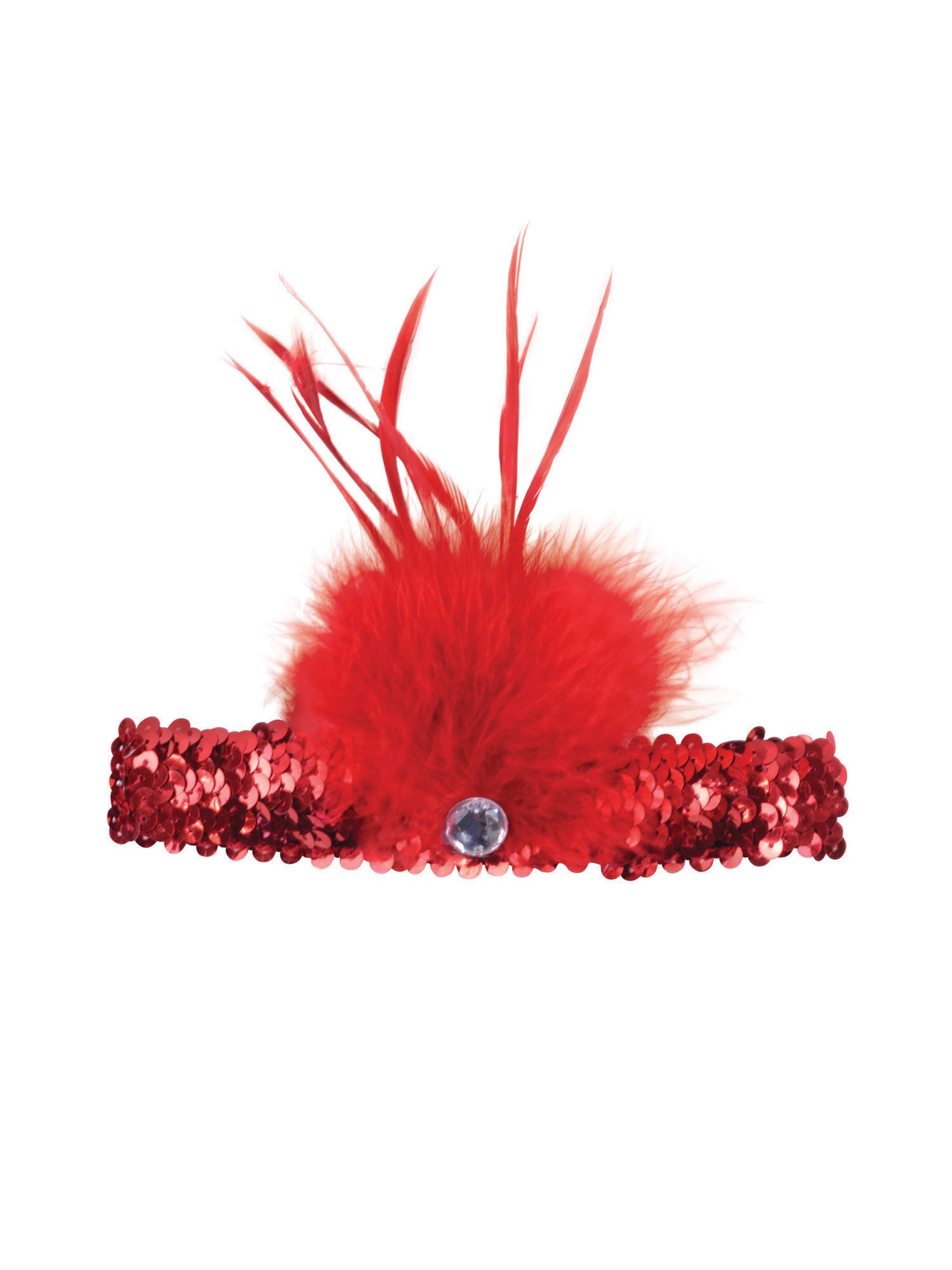 Flapper Headband Red Sqn + Feather 1