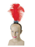 Red Flapper Headband With 3 Feathers 1