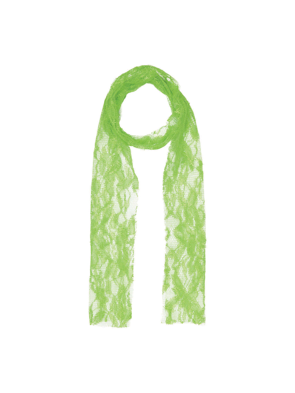 80's Neon Lace Scarf - Green 1