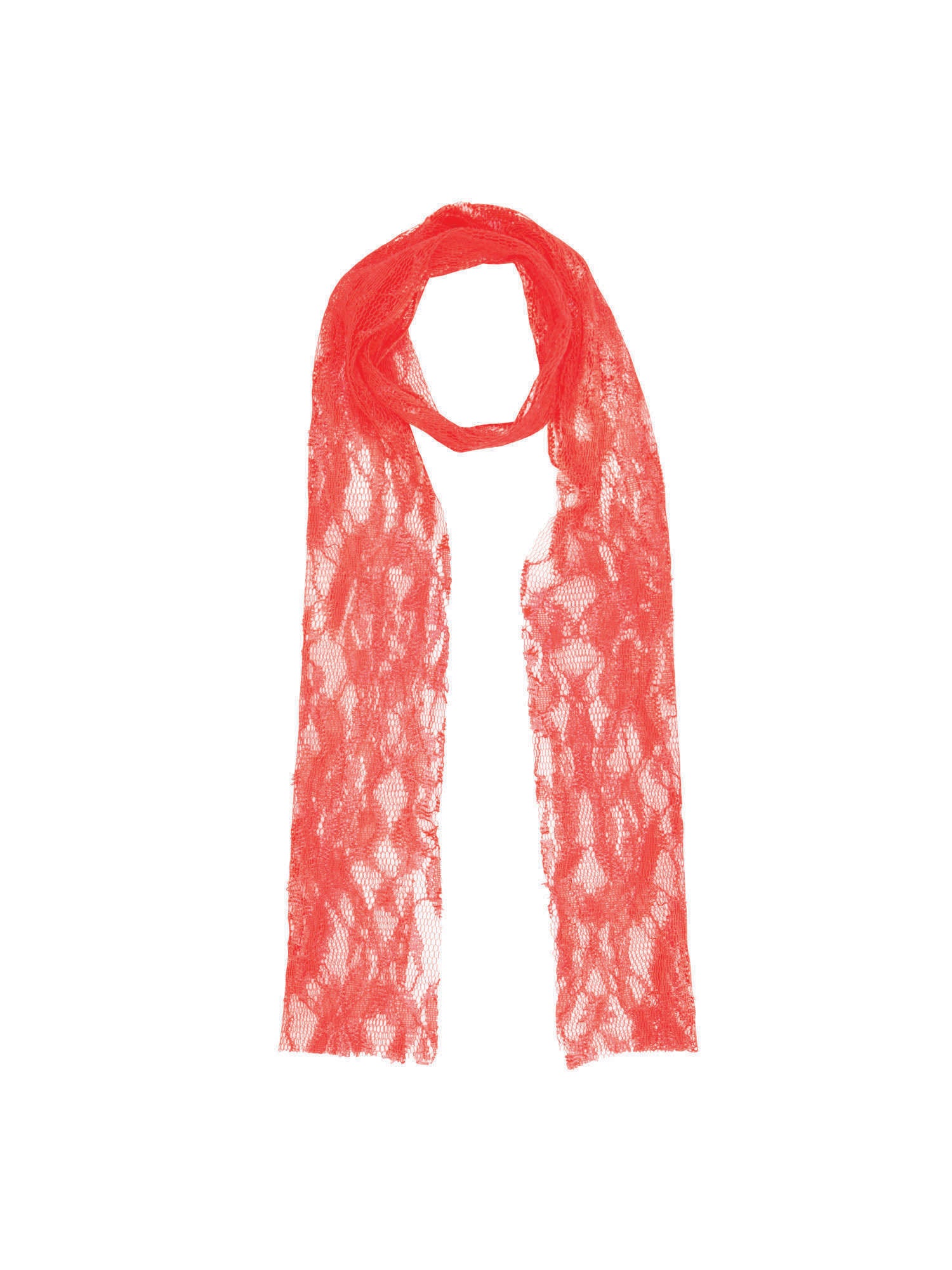 80's Neon Lace Scarf - Orange 1