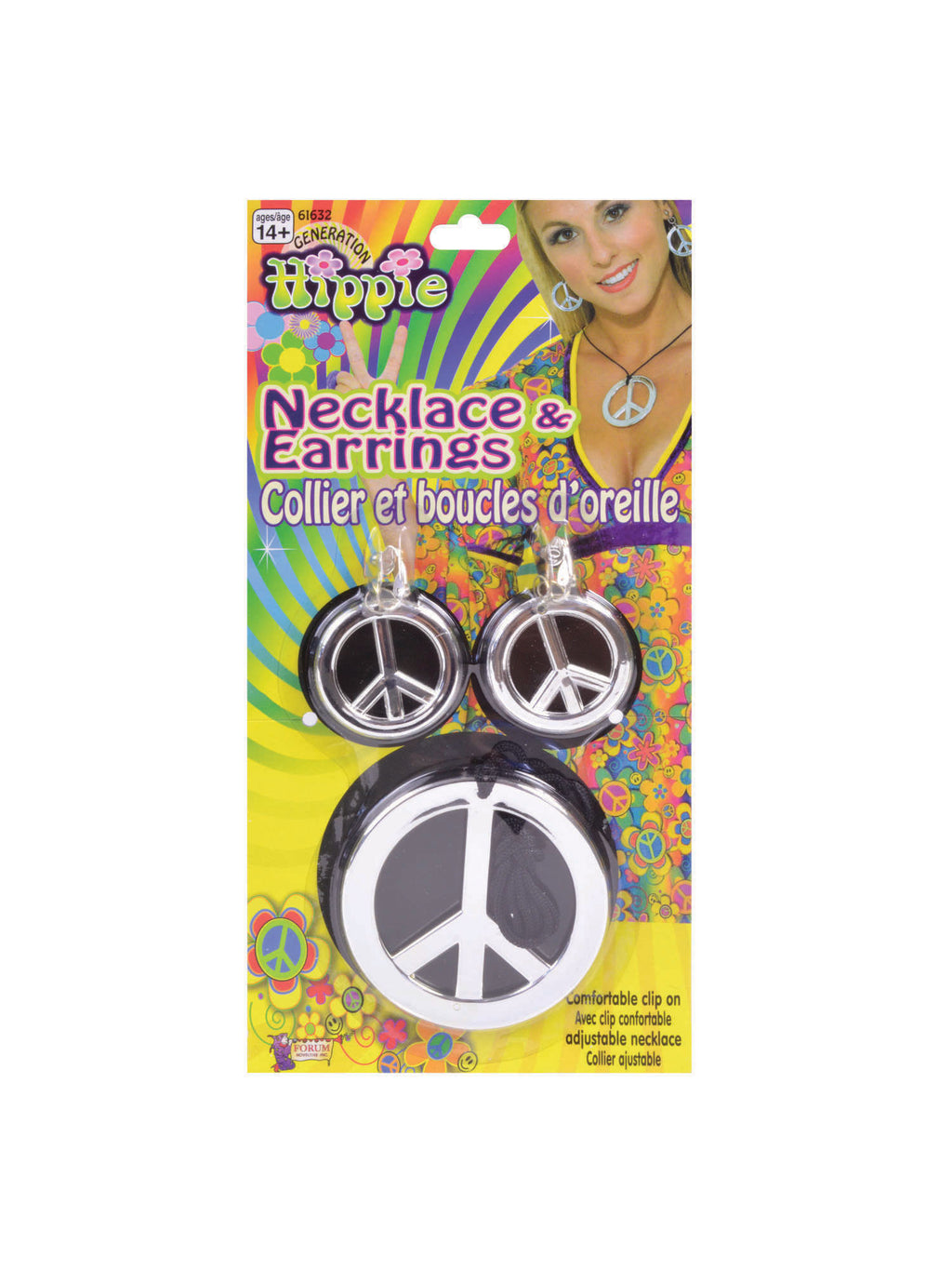 Peace Sign Necklace + Earrings 1
