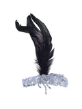 Silver Headband With Black Feathers 1