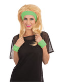 80's Headband And Wristband Set Green 1