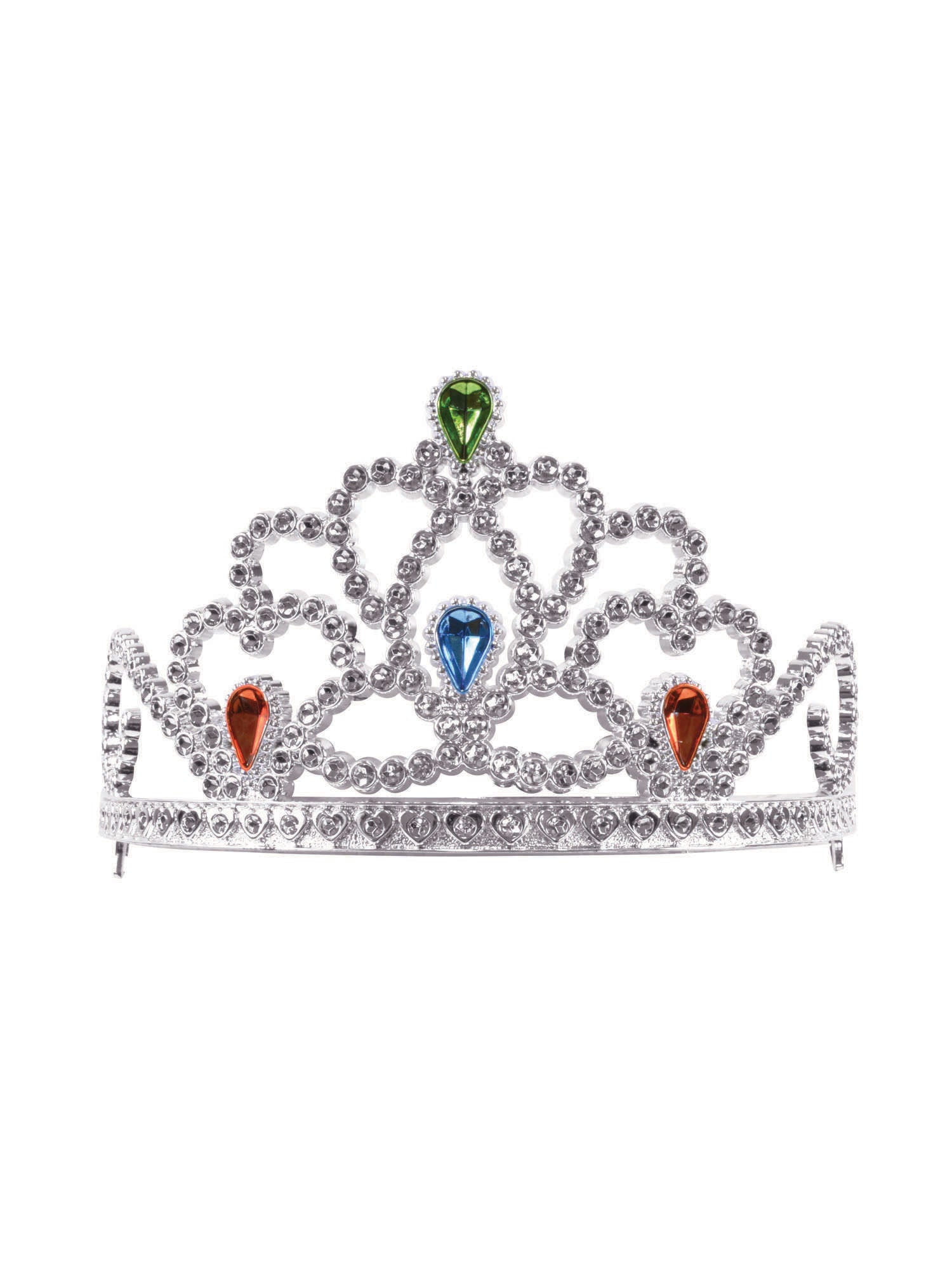 Silver Tiara With Jewels (Pack Of 12) 1