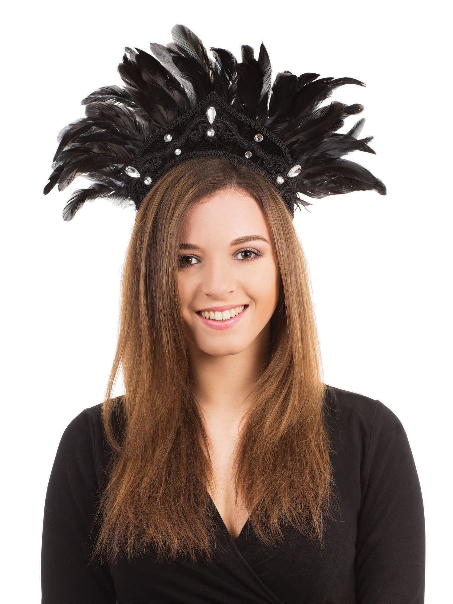 Carnival Headdress Black Feather 1