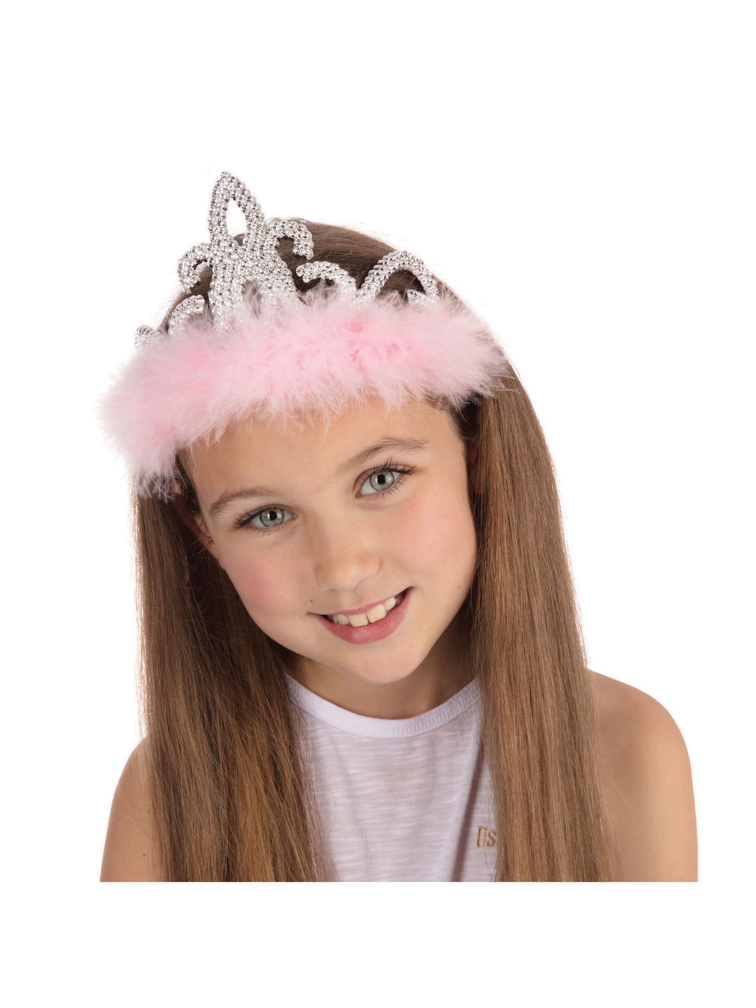 Tiara Slvr Plastic/marabou(Pink/Whte) 2
