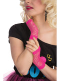 Short Neon Pink Fisnet Gloves 1
