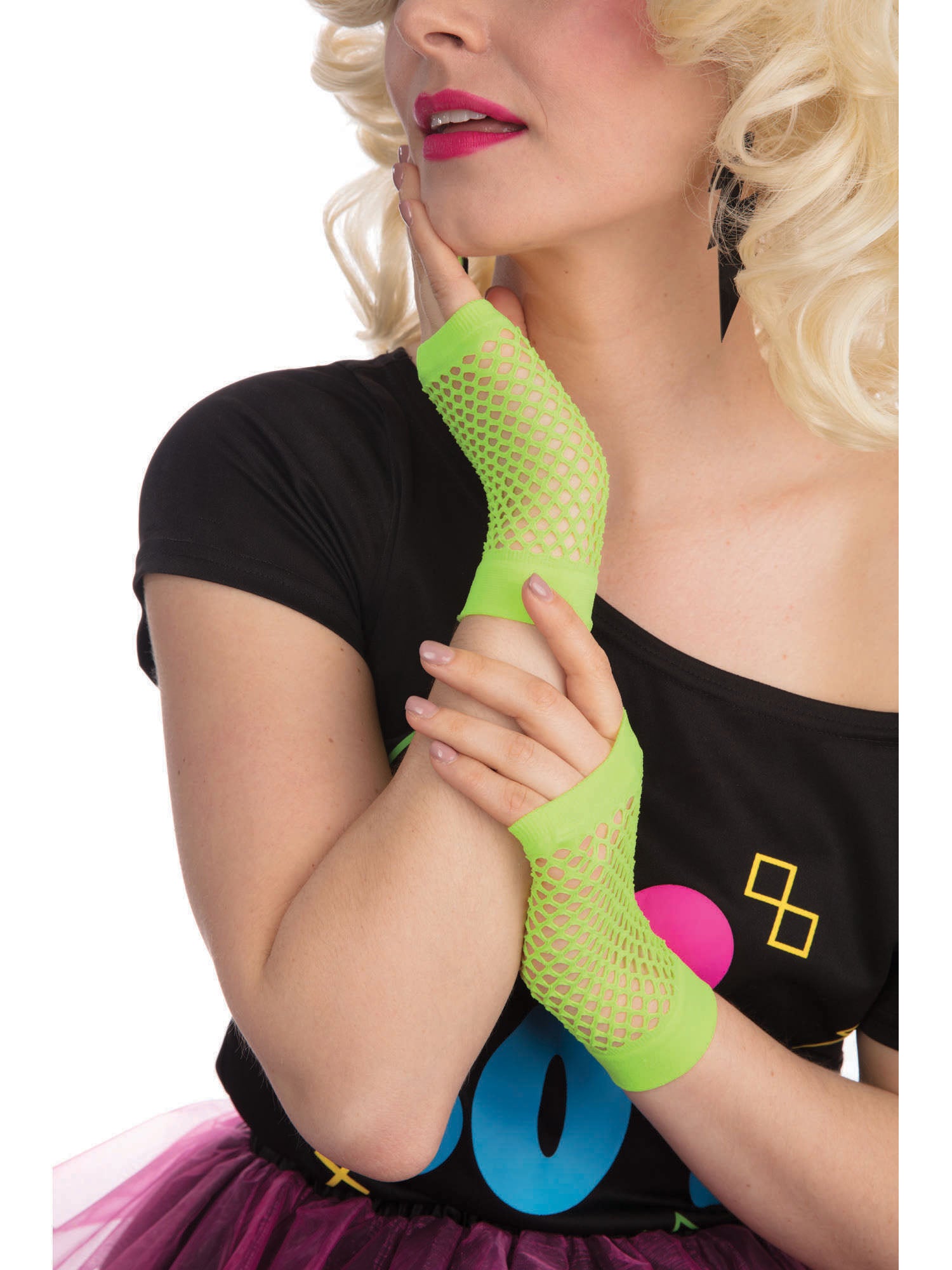 Fishnet Gloves - Short - Neon Green 1