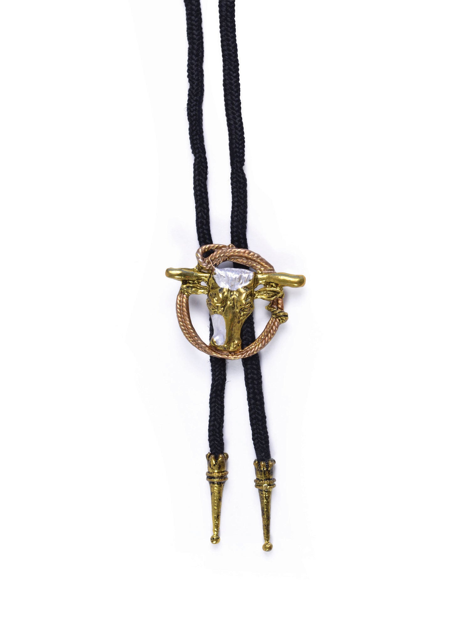 Cowboy Bootlace Tie - Steer & Rope 1