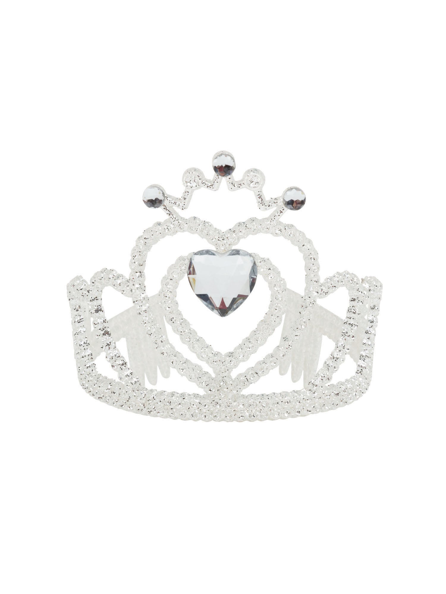 Tiara White Glitter + Heart Stone 1