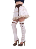 White Steampunk Buckle Spats 1