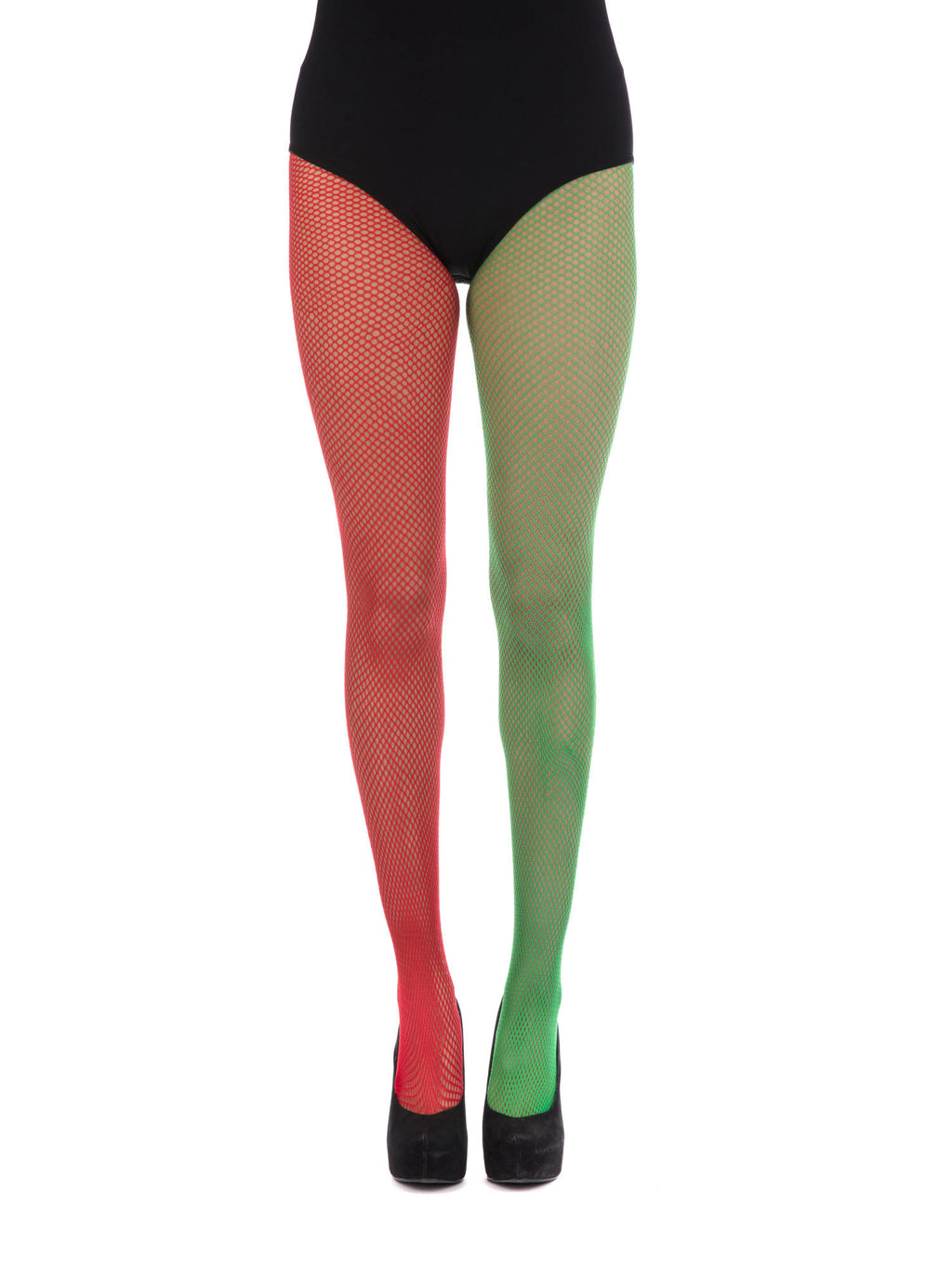 Green & Red Fishnet Tights 1